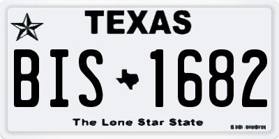 TX license plate BIS1682