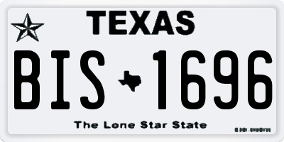 TX license plate BIS1696