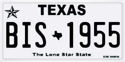 TX license plate BIS1955