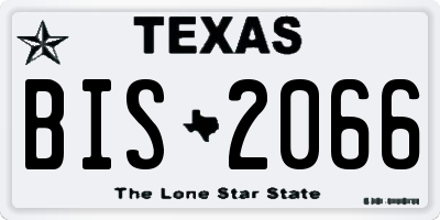 TX license plate BIS2066