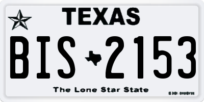 TX license plate BIS2153