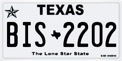 TX license plate BIS2202