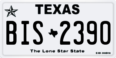 TX license plate BIS2390