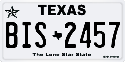 TX license plate BIS2457