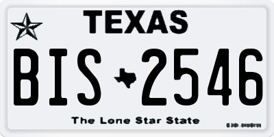 TX license plate BIS2546