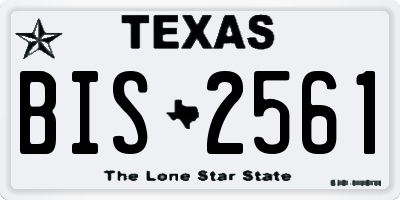 TX license plate BIS2561