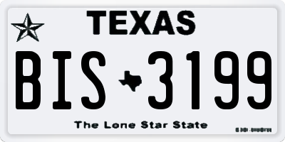 TX license plate BIS3199