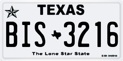 TX license plate BIS3216