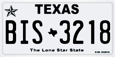 TX license plate BIS3218