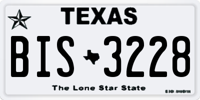 TX license plate BIS3228