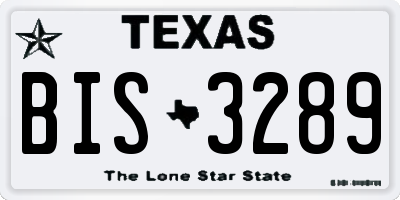 TX license plate BIS3289