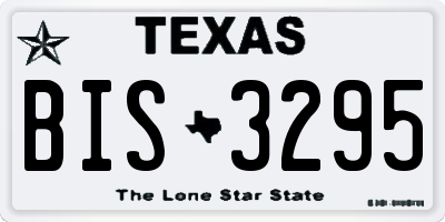 TX license plate BIS3295