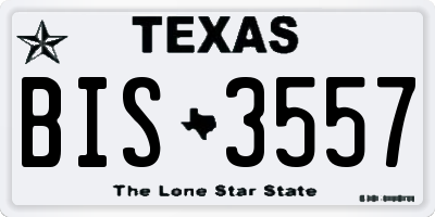 TX license plate BIS3557