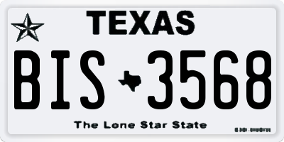 TX license plate BIS3568