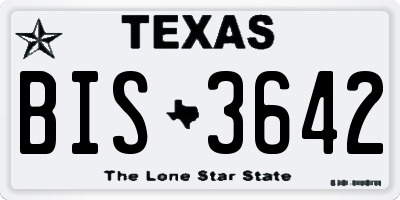 TX license plate BIS3642