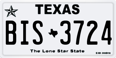 TX license plate BIS3724