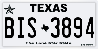 TX license plate BIS3894