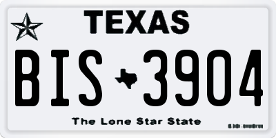 TX license plate BIS3904