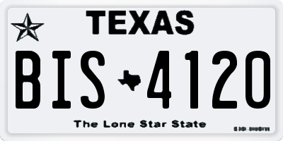 TX license plate BIS4120