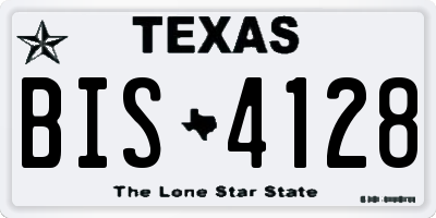 TX license plate BIS4128