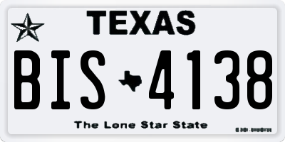 TX license plate BIS4138