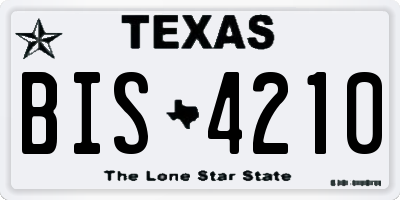 TX license plate BIS4210