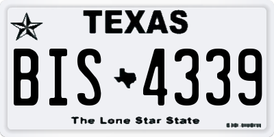 TX license plate BIS4339