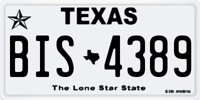 TX license plate BIS4389