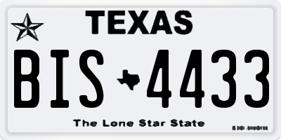 TX license plate BIS4433