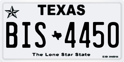 TX license plate BIS4450