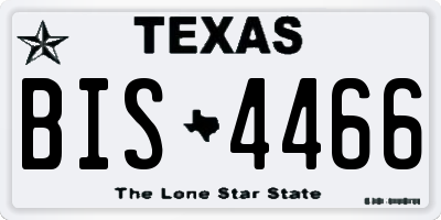 TX license plate BIS4466