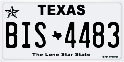 TX license plate BIS4483