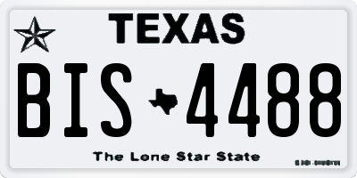 TX license plate BIS4488