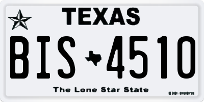 TX license plate BIS4510