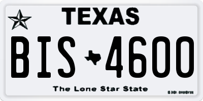 TX license plate BIS4600