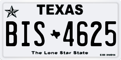 TX license plate BIS4625
