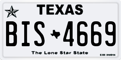 TX license plate BIS4669