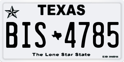 TX license plate BIS4785