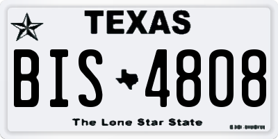 TX license plate BIS4808
