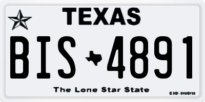 TX license plate BIS4891