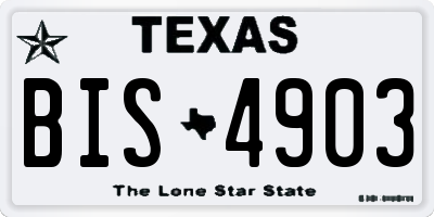 TX license plate BIS4903