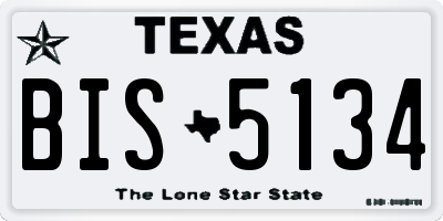TX license plate BIS5134