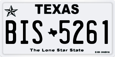 TX license plate BIS5261