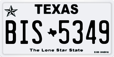 TX license plate BIS5349
