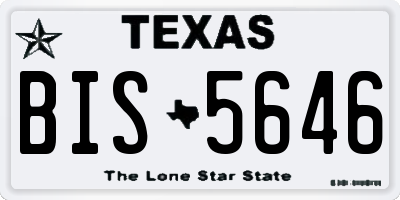 TX license plate BIS5646