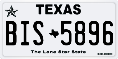 TX license plate BIS5896