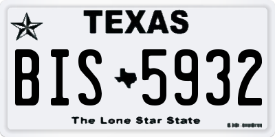 TX license plate BIS5932