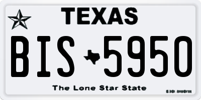 TX license plate BIS5950