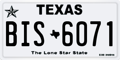 TX license plate BIS6071