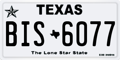 TX license plate BIS6077